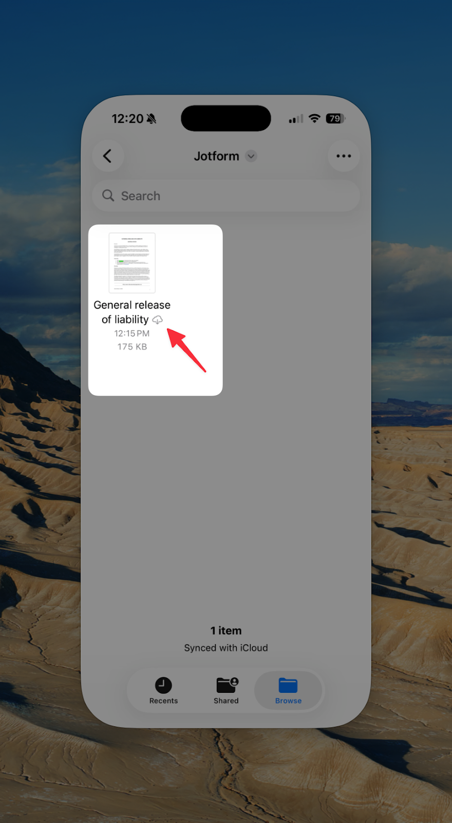 Jotform Sign Mobile Choose a Document Menu