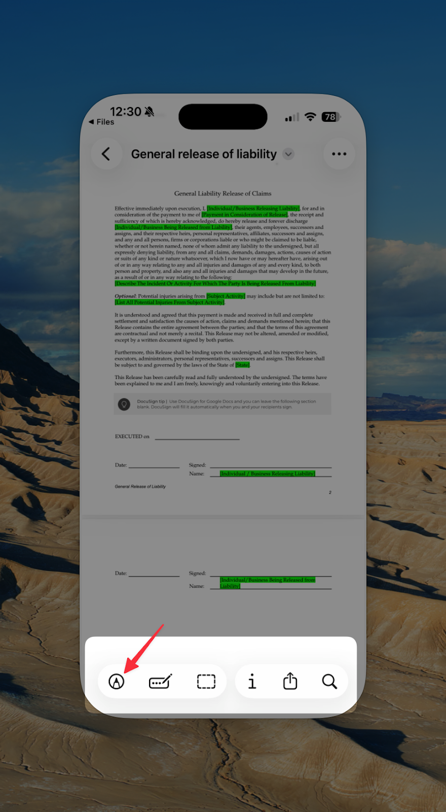 Jotform Sign Mobile Sign Editor Markup Icon