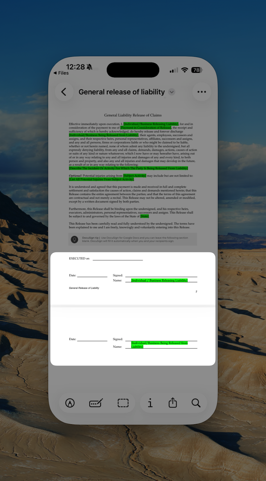 Jotform Sign Mobile Document Sign Editor