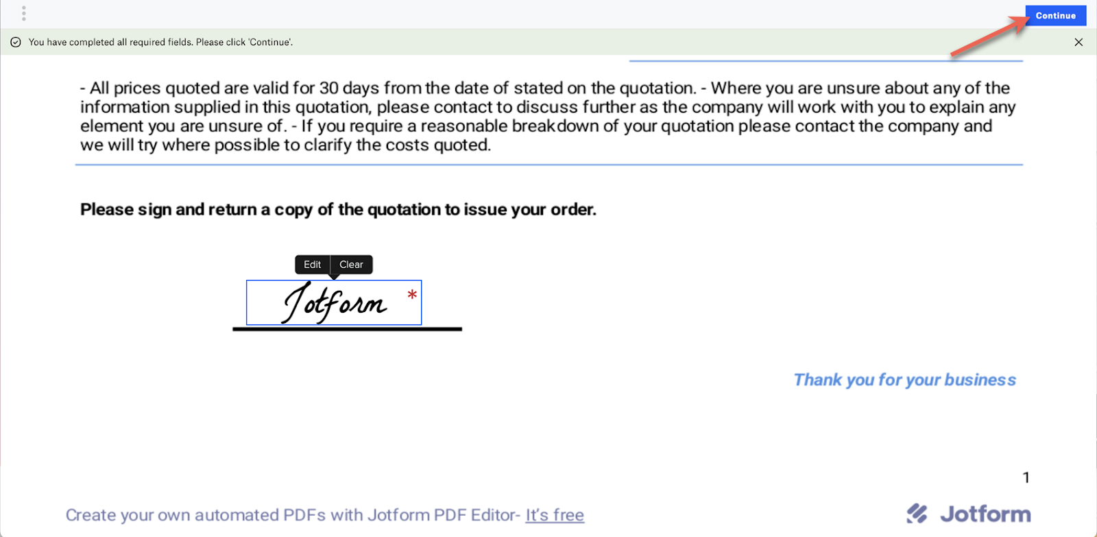 Klicken Sie oben auf der Seite auf die Schaltfläche „Weiter“