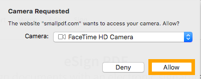 Anzeigen des Fensters „Kamera angefordert“