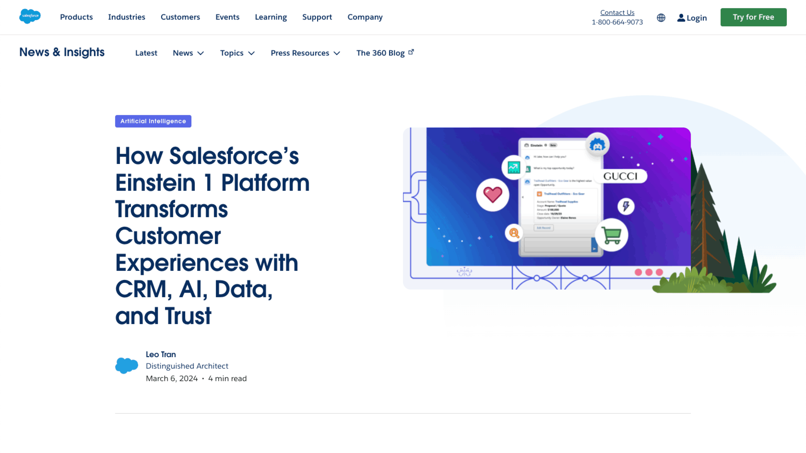 Salesforce Einstein AI Landing Page