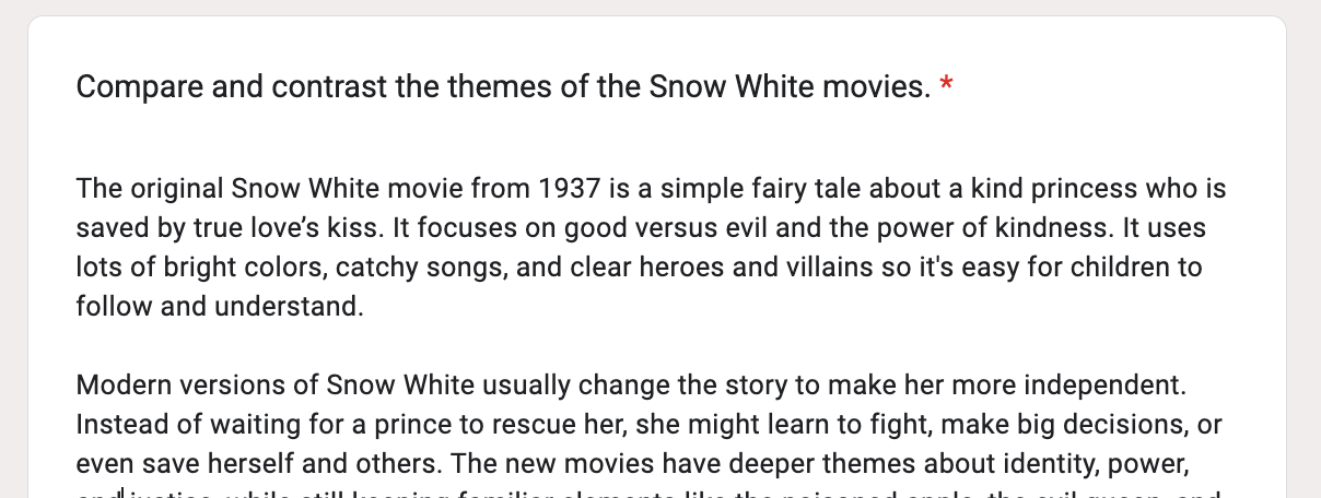 Google Forms Paragraph Field Display with Paragraph Breaks