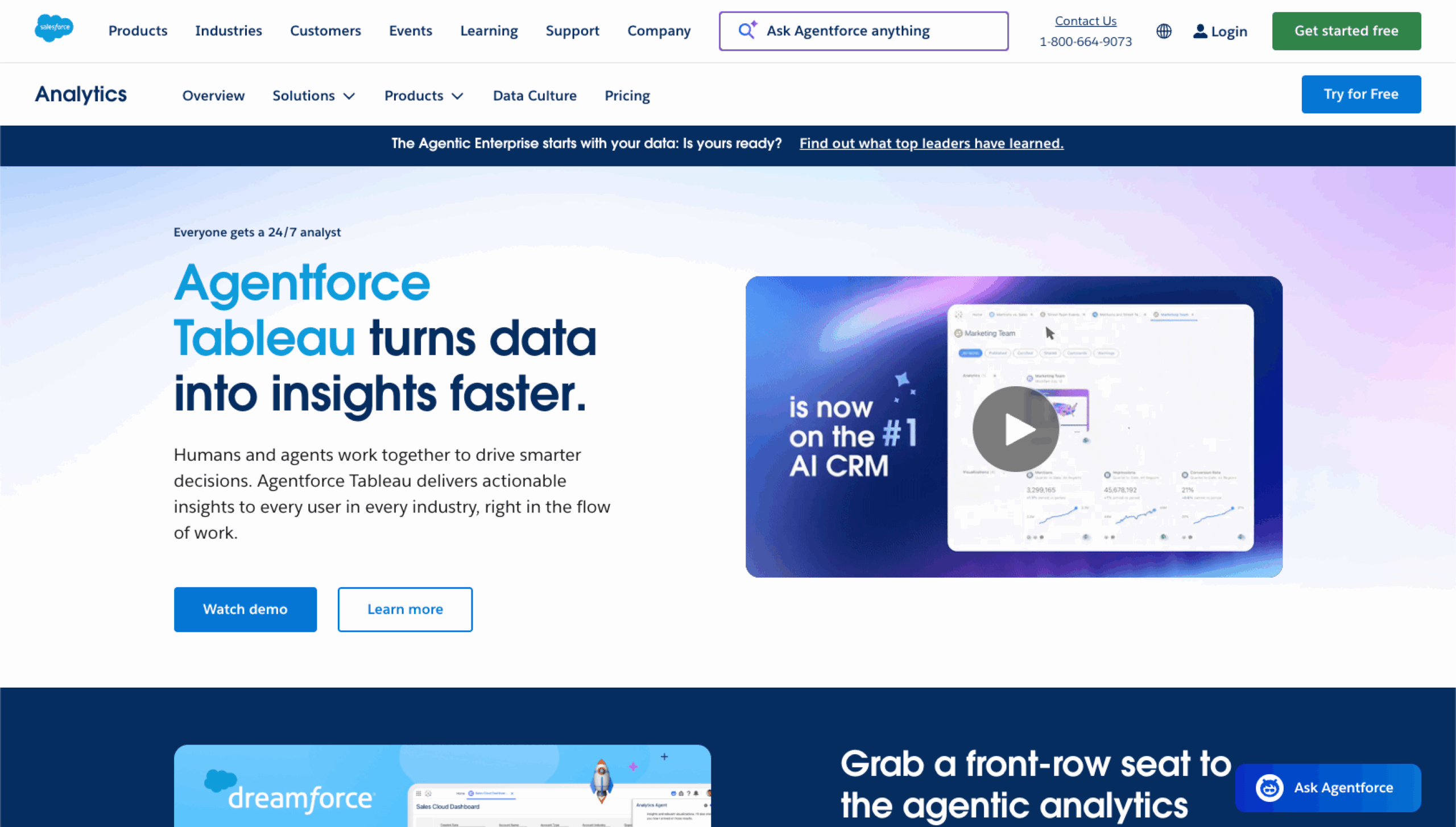 Agentforce Tableau Landing Page
