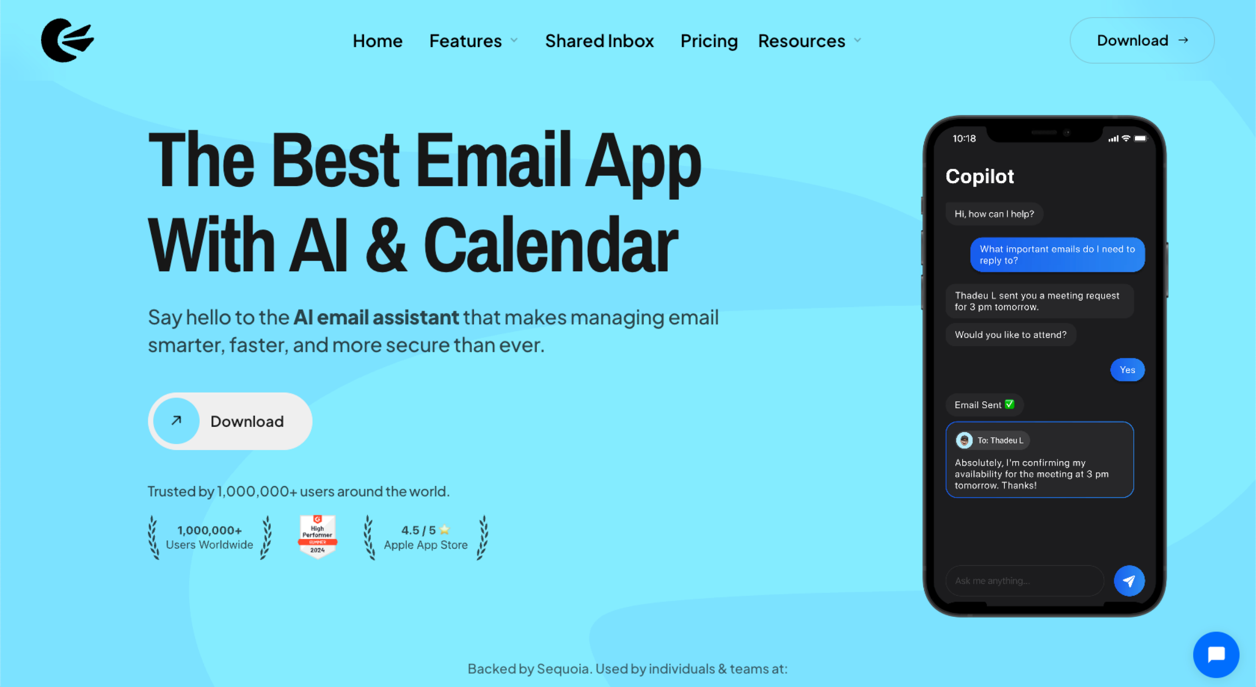 Canary Mail Landing Page