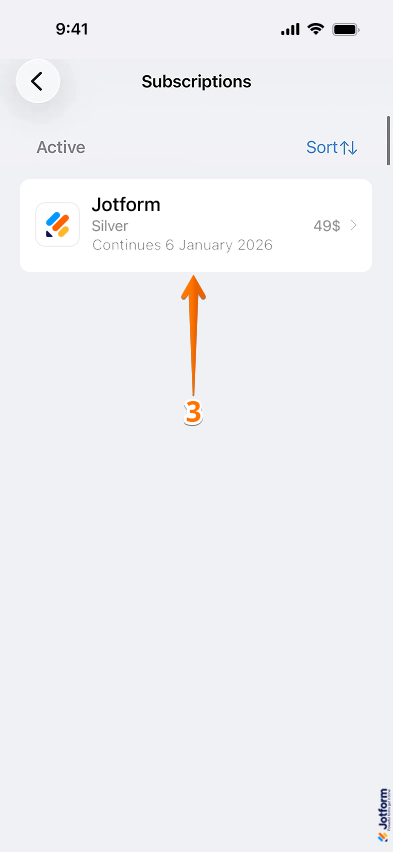Jotform subscription in iOS app