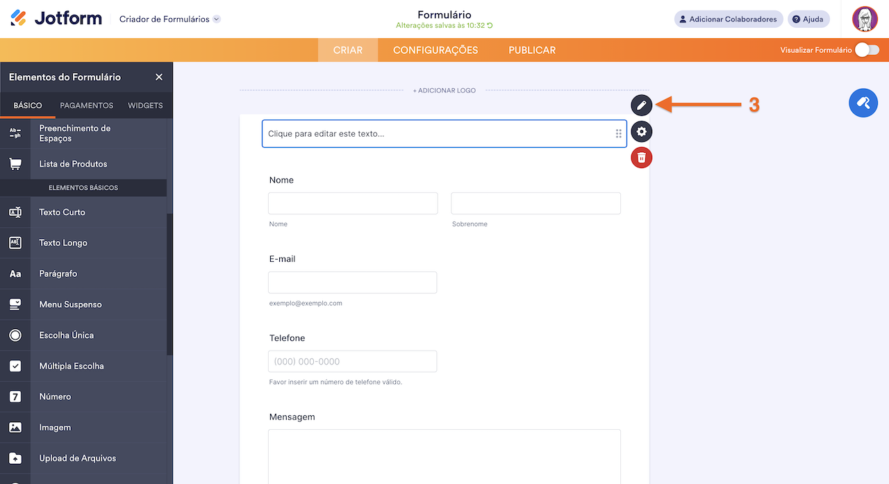 Propriedades do Elemento Parágrafo