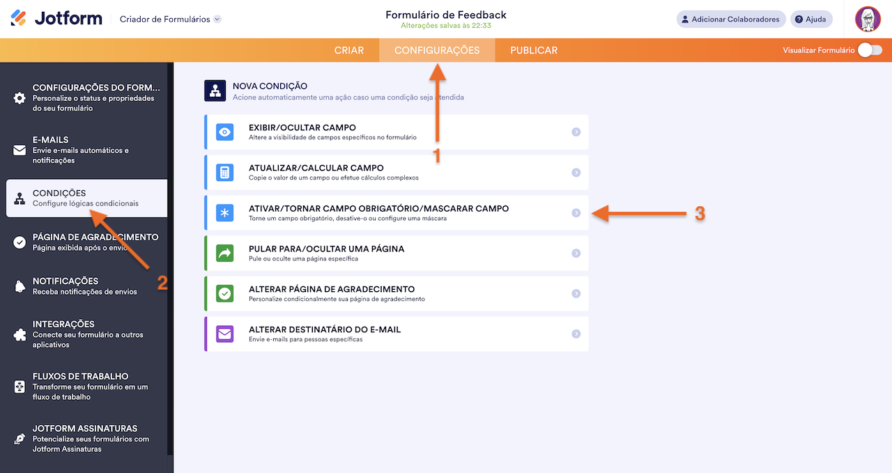 Acessando Condições