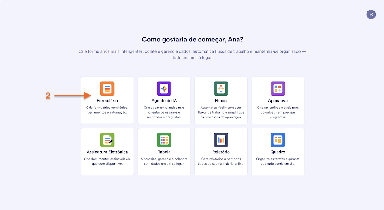 Selecionando Formulários