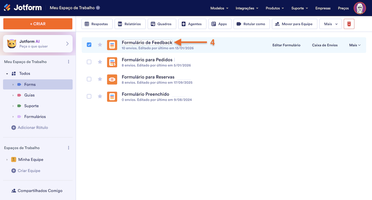 Alterando Nome do Formulário