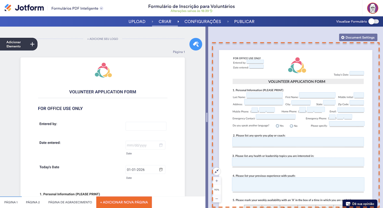 Novo Formulário PDF Inteligente