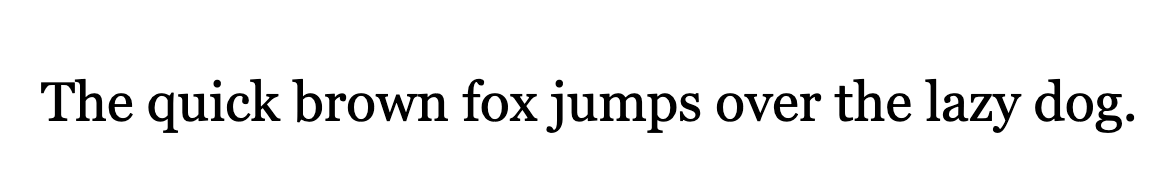 Georgia font sample displaying the sentence ‘The quick brown fox jumps over the lazy dog