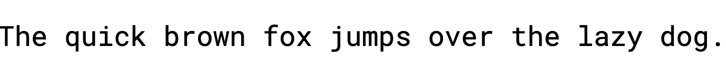 Roboto Mono font sample displaying the sentence ‘The quick brown fox jumps over the lazy dog