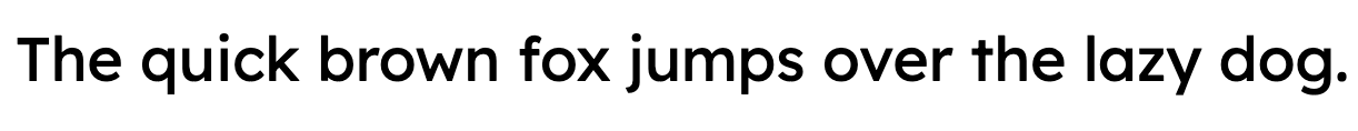 Lexend font sample displaying the sentence ‘The quick brown fox jumps over the lazy dog