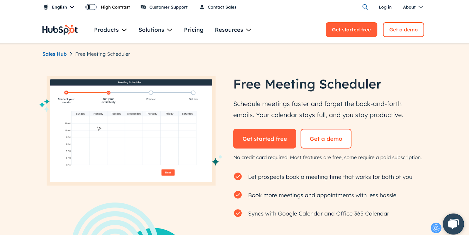 Hubspot Meeting Scheduler Landing Page