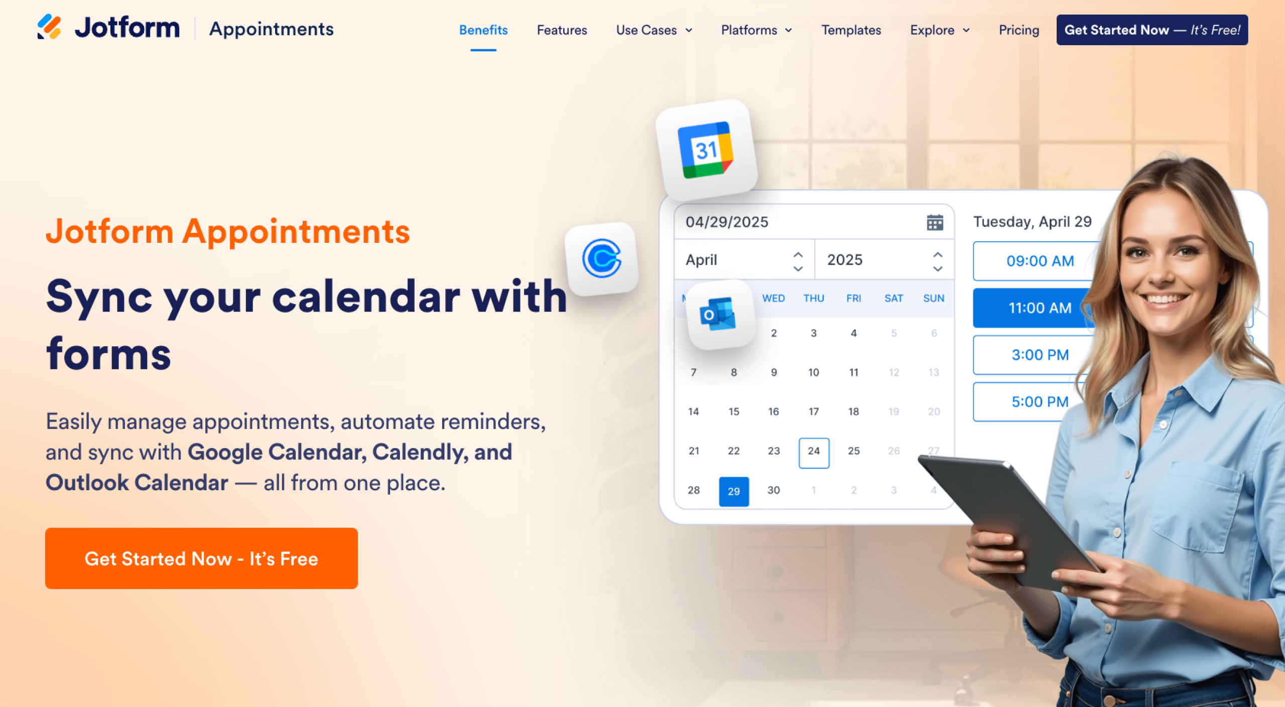 Jotform Appointments Landing Page