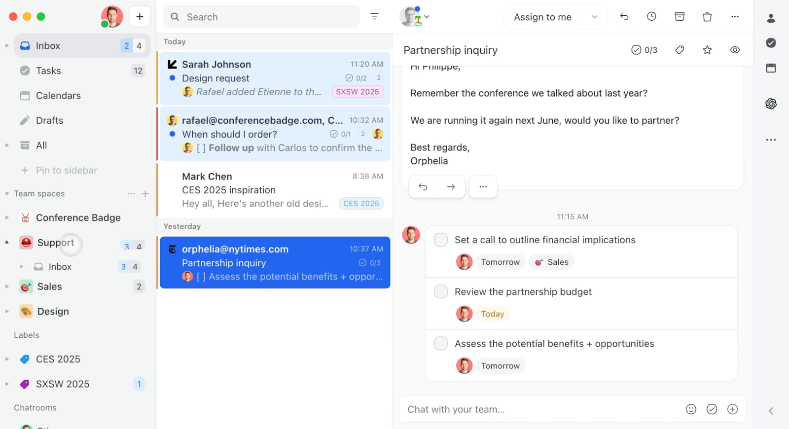 Missive User Interface