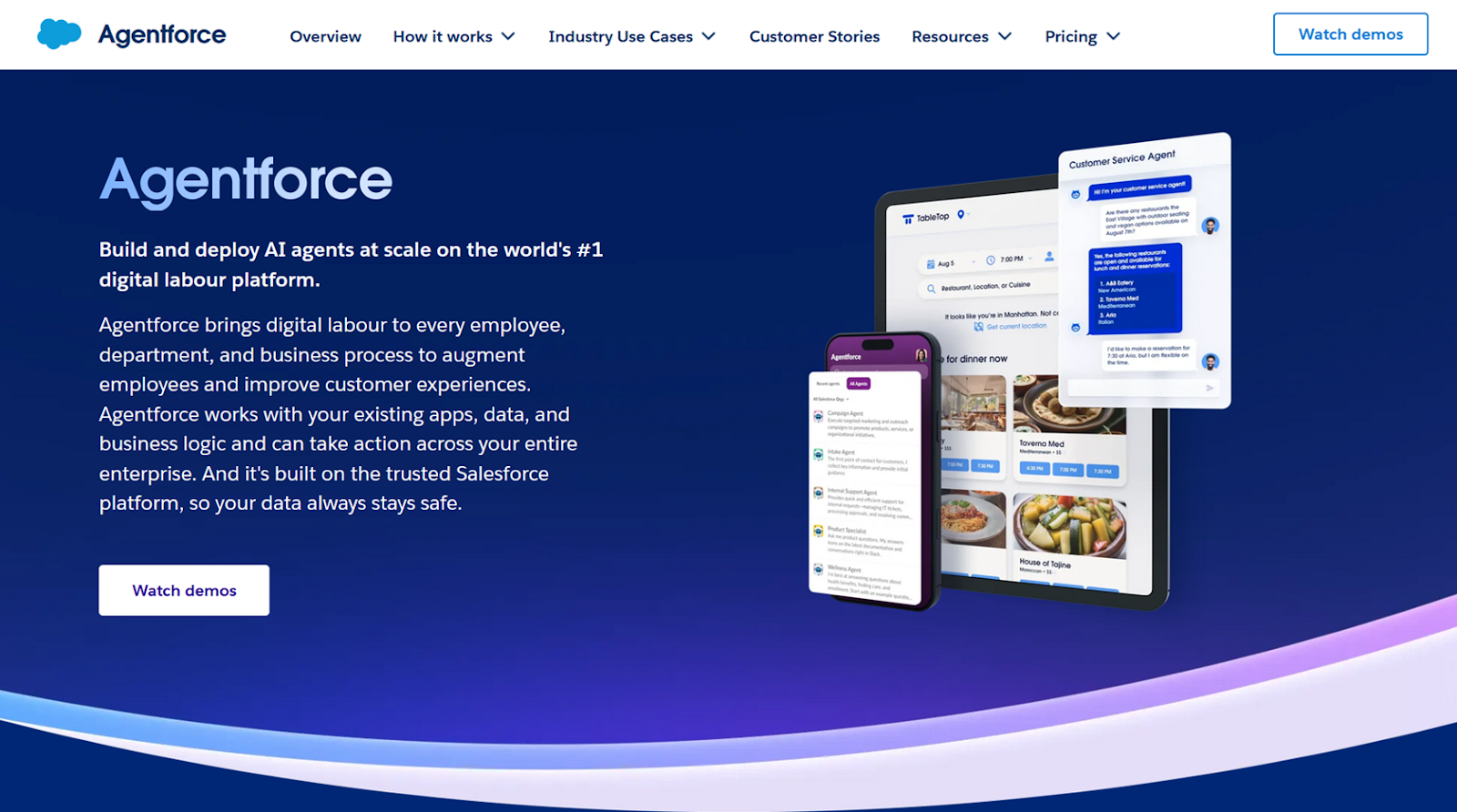 Screenshot of Salesforce's Agentforce landing page
