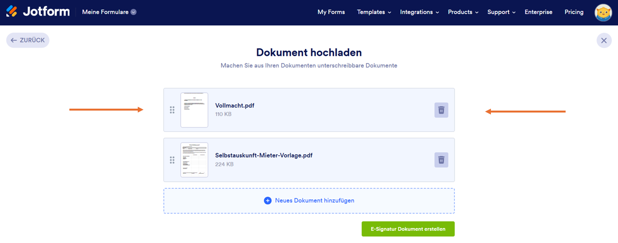Bild zeigt die Option zum Ändern der Reihenfolge der Dateien