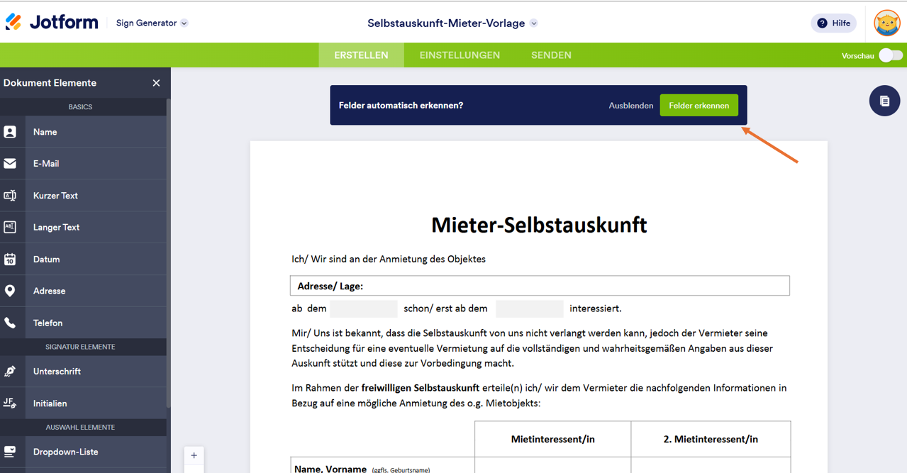 Bild zeigt die Option Dateien erkennen