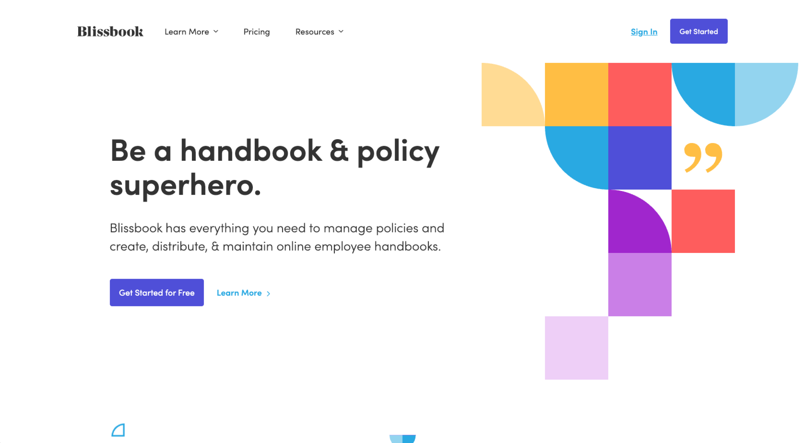 Blissbook Landing Page