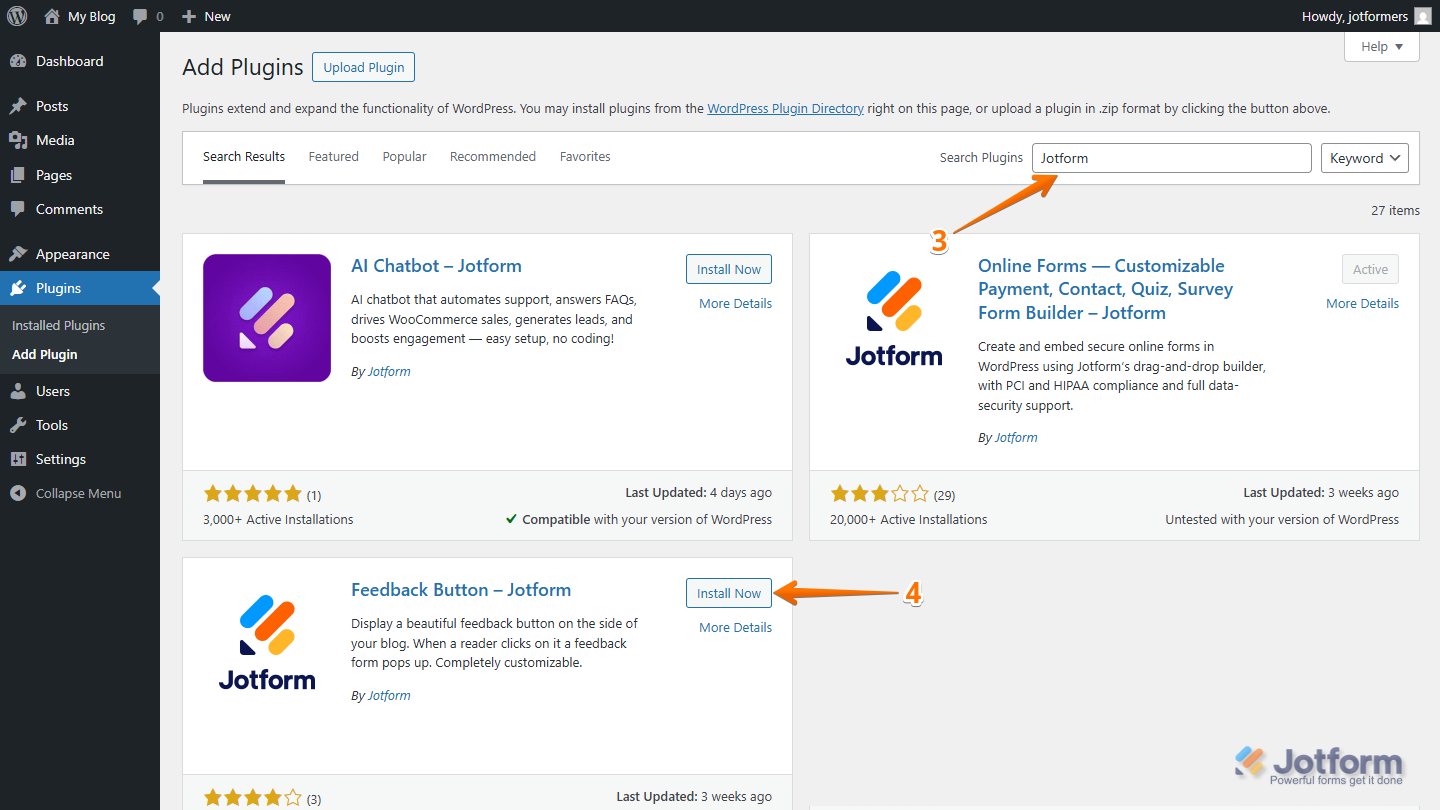 Search Plugin field in WordPress