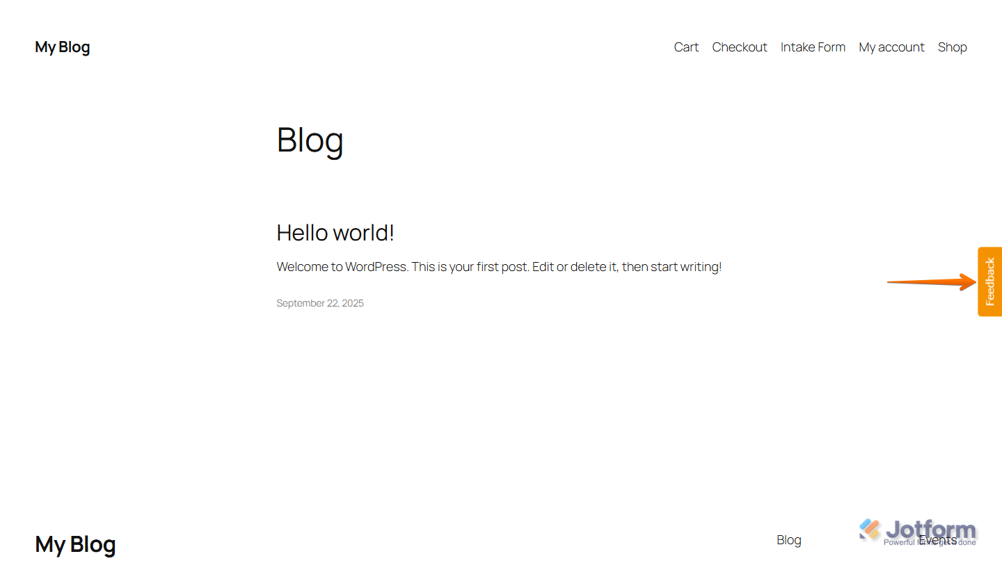 Jotform Feedback Button demo