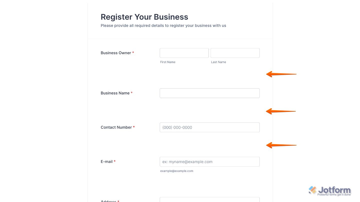Spacer widget added to a form to create extra space between fields for a cleaner, easier-to-read layout, with a demo form available