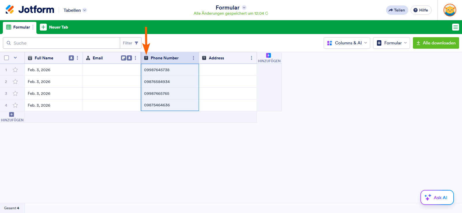 So sperren Sie Daten in Jotform-Tabellen Image-2