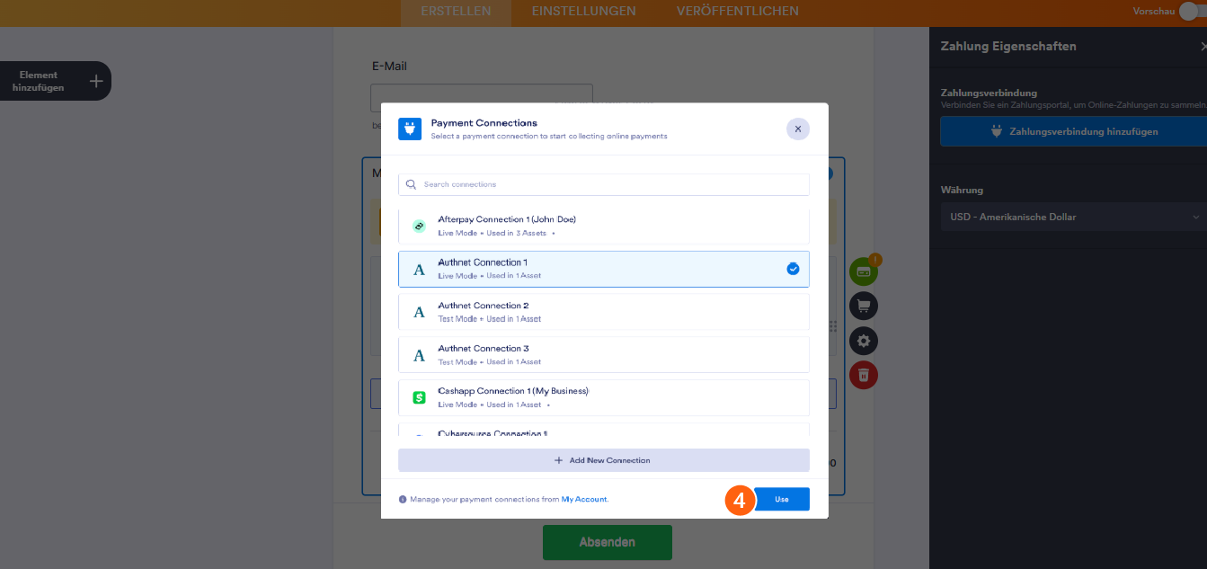 So fügen Sie wiederverwendbare Zahlungsverbindungen hinzu und verwalten sie Image-4