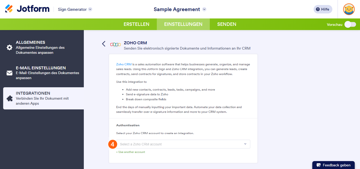 Wie Sie Jotform Sign mit Zoho CRM integrieren Image-2