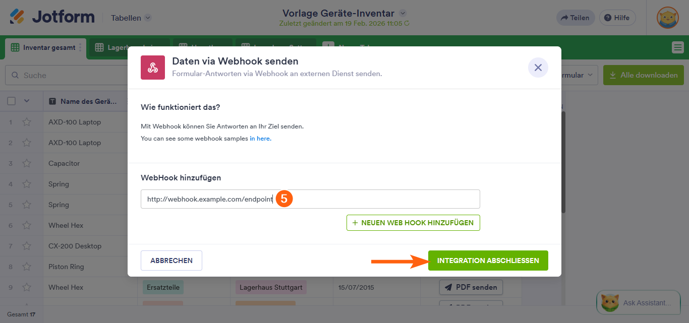 So senden Sie Daten per Webhook in Jotform Tabellen Image-4