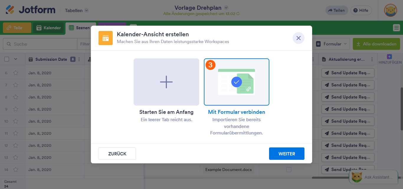 So fügen Sie Jotform Tabellen verschiedene Ansichten hinzu Image-3