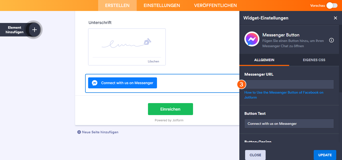 So fügen Sie Ihrem Formula die Facebook Messenger-Schaltfläche hinzu Image-3