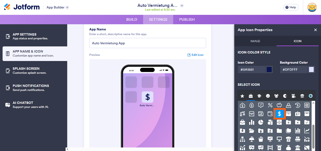 So ändern Sie den Namen und das Symbol des Geschäfts Image-5