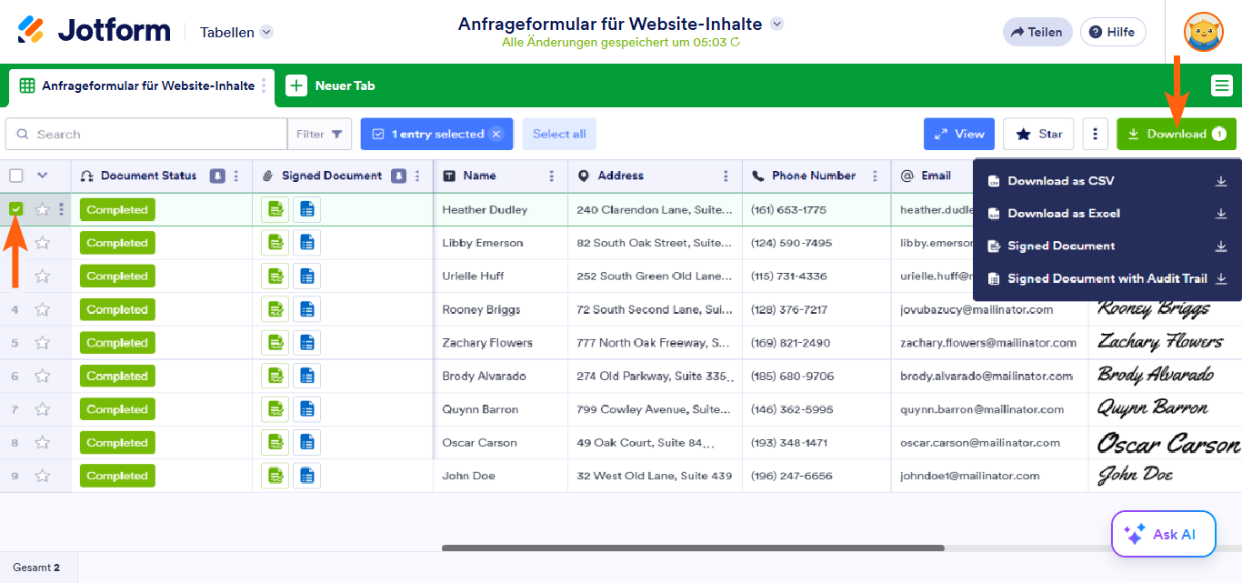 So laden Sie ein Jotform Signaturdokument in Jotform Tabellen herunter Image-4