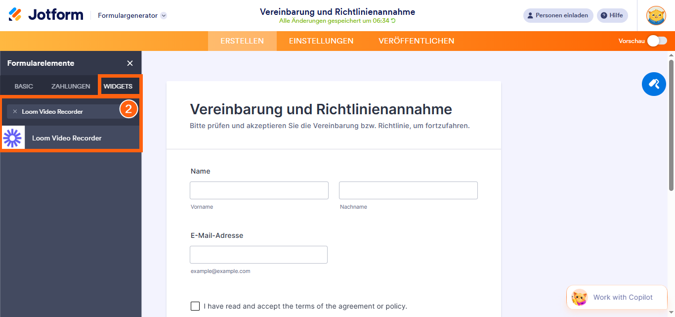 So fügen Sie den Loom-Videorecorder zu Ihrem Formular hinzu Image-2