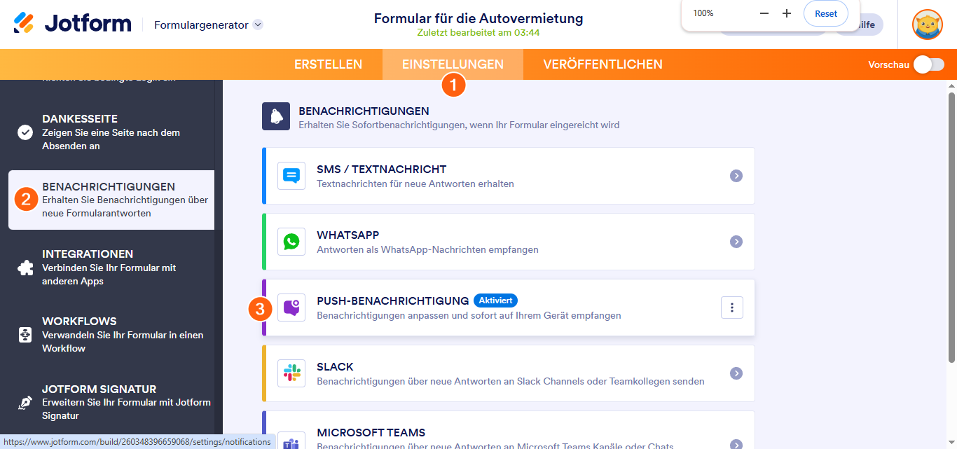 So erstellen und senden Sie Push-Benachrichtigungen für Jotform Apps Image-9