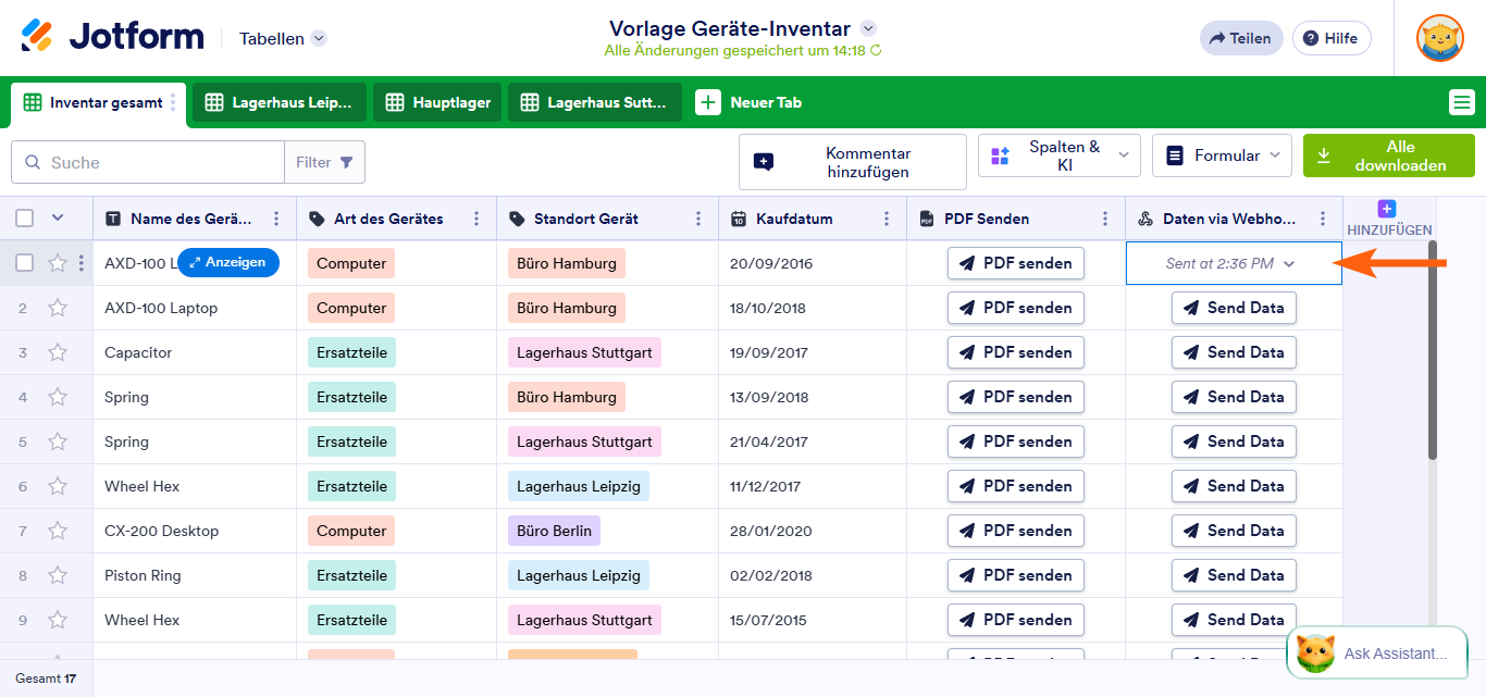 So senden Sie Daten per Webhook in Jotform Tabellen Image-6