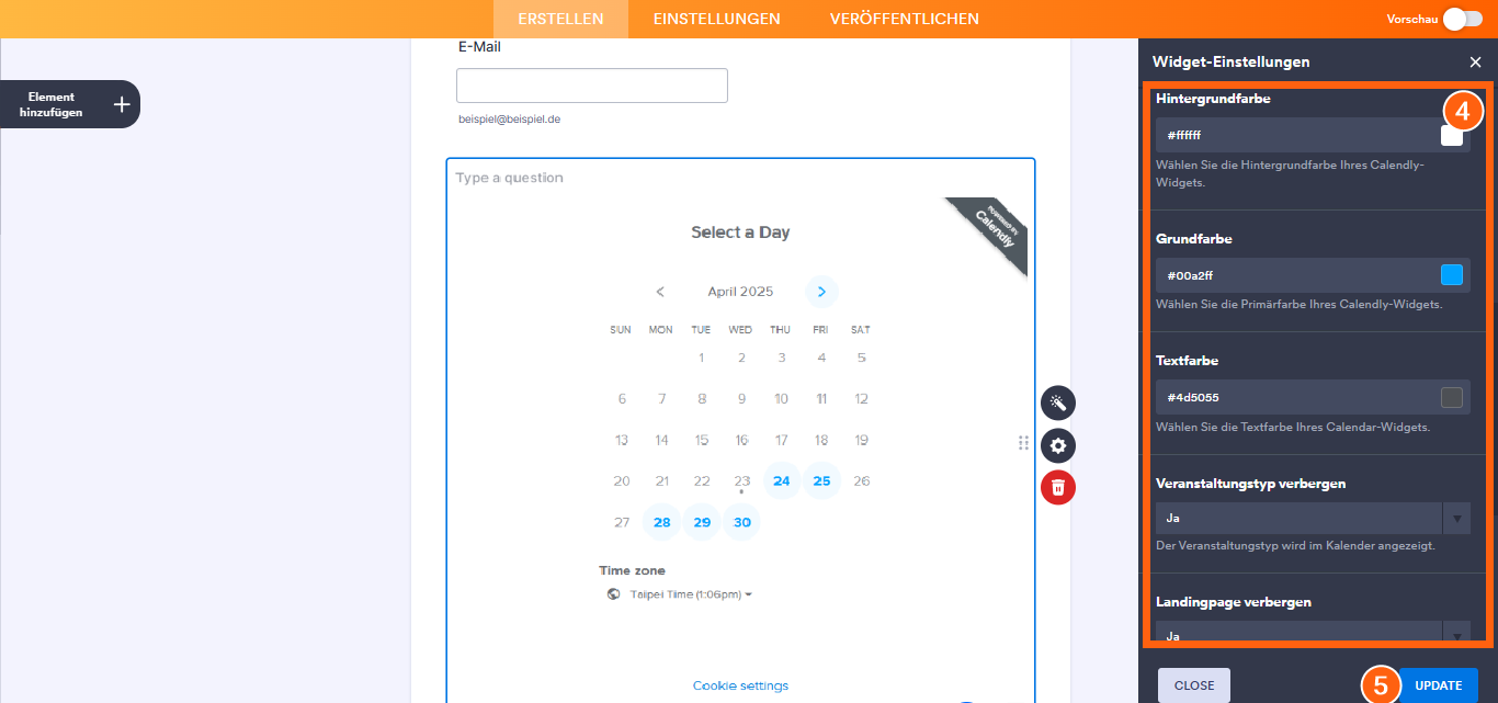 Wie Sie das Calendly Widget hinzufügen und einrichten Image-13
