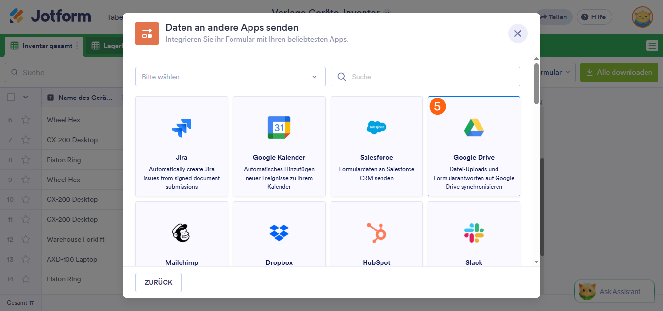 So senden Sie Daten in Jotform Tabellen an andere Apps Image-5