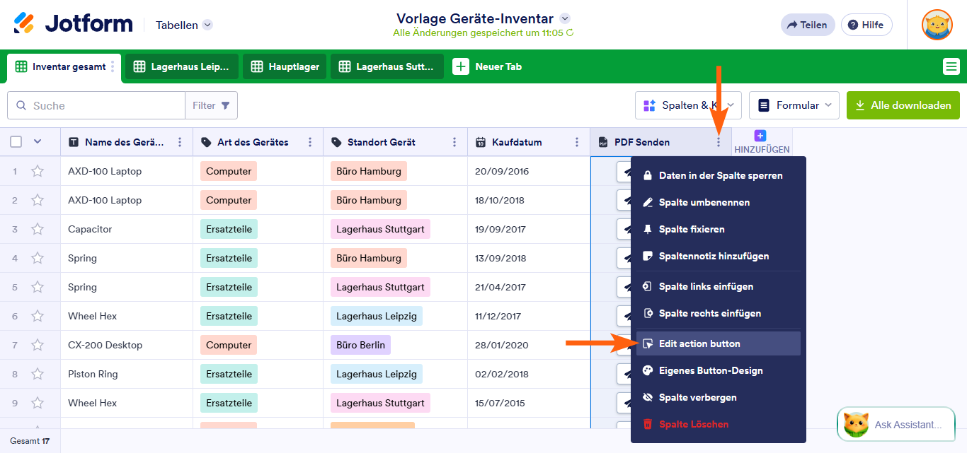 So senden Sie PDF-Berichte in Jotform Tabellen Image-7