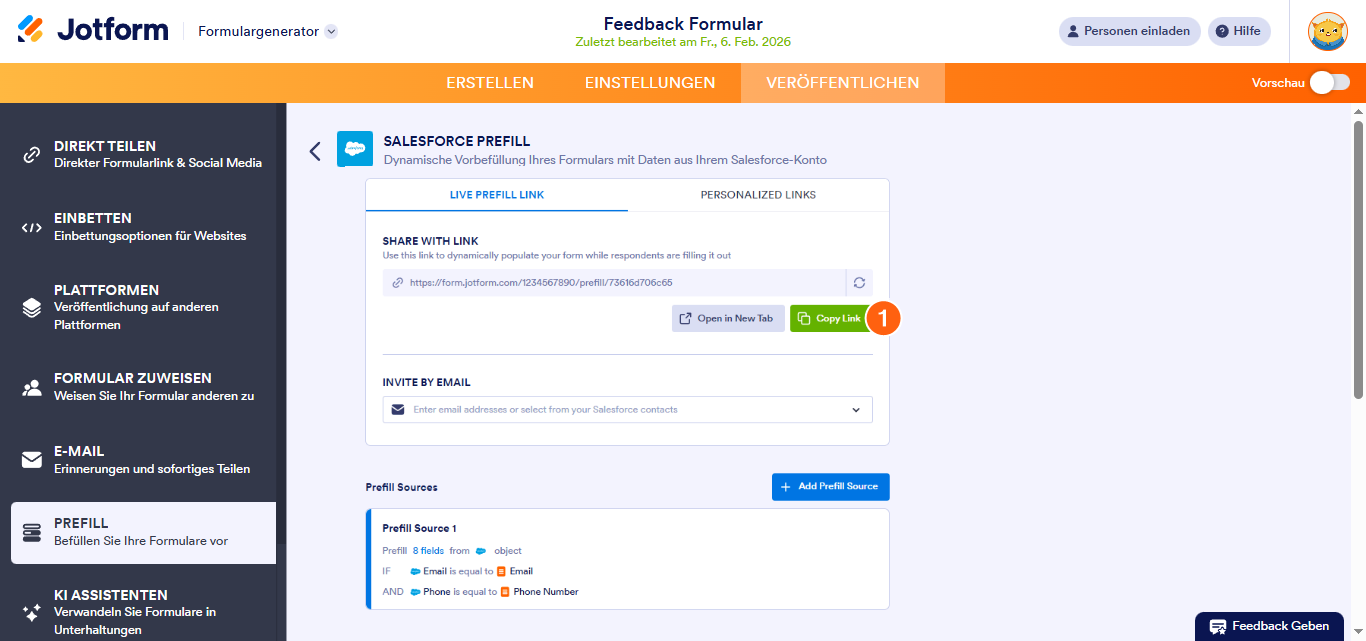 Erstellen dynamischer Vorbefüllungslinks mit Salesforce-Seriendruckfeldern Image-1