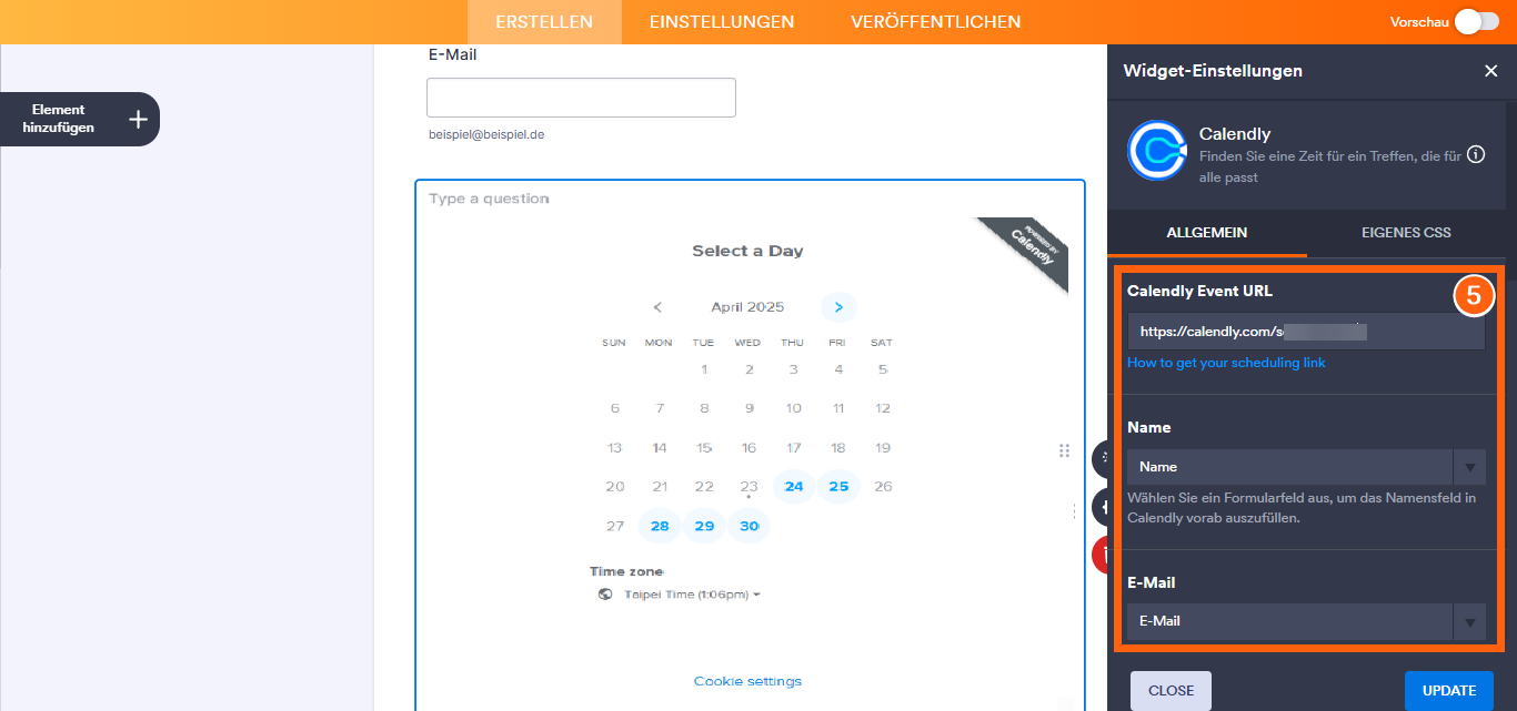 Wie Sie das Calendly Widget hinzufügen und einrichten Image-16