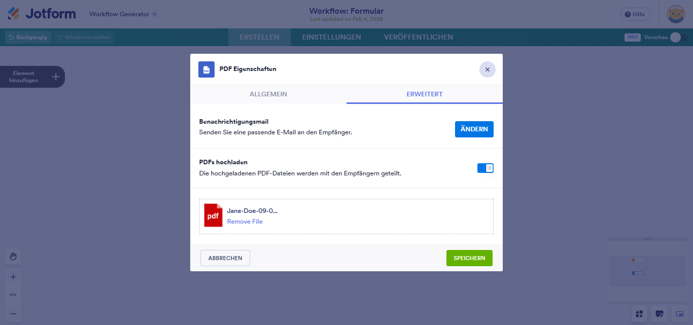 So richten Sie das PDF-Element in Jotform Workflows ein Image-5