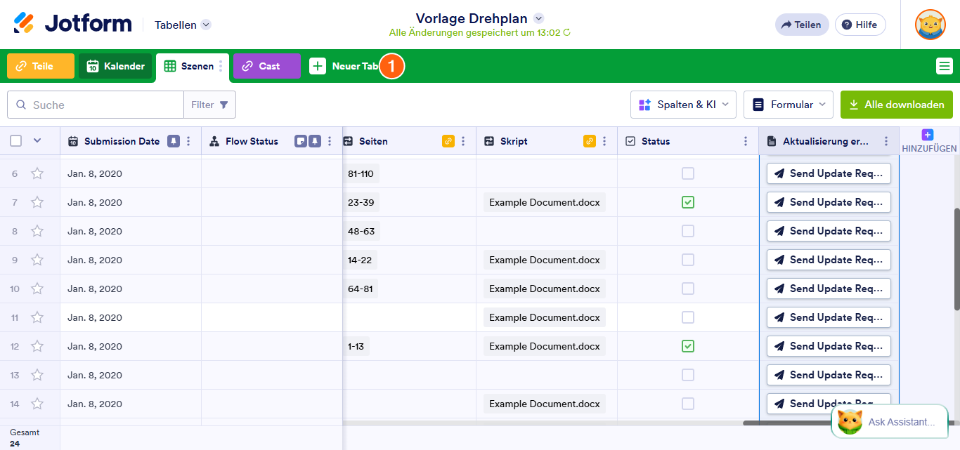 So fügen Sie Jotform Tabellen verschiedene Ansichten hinzu Image-1