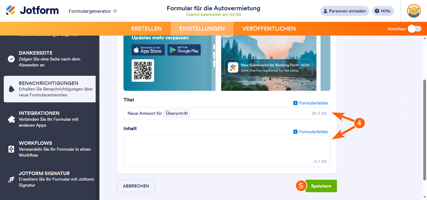 So erstellen und senden Sie Push-Benachrichtigungen für Jotform Apps Image-10