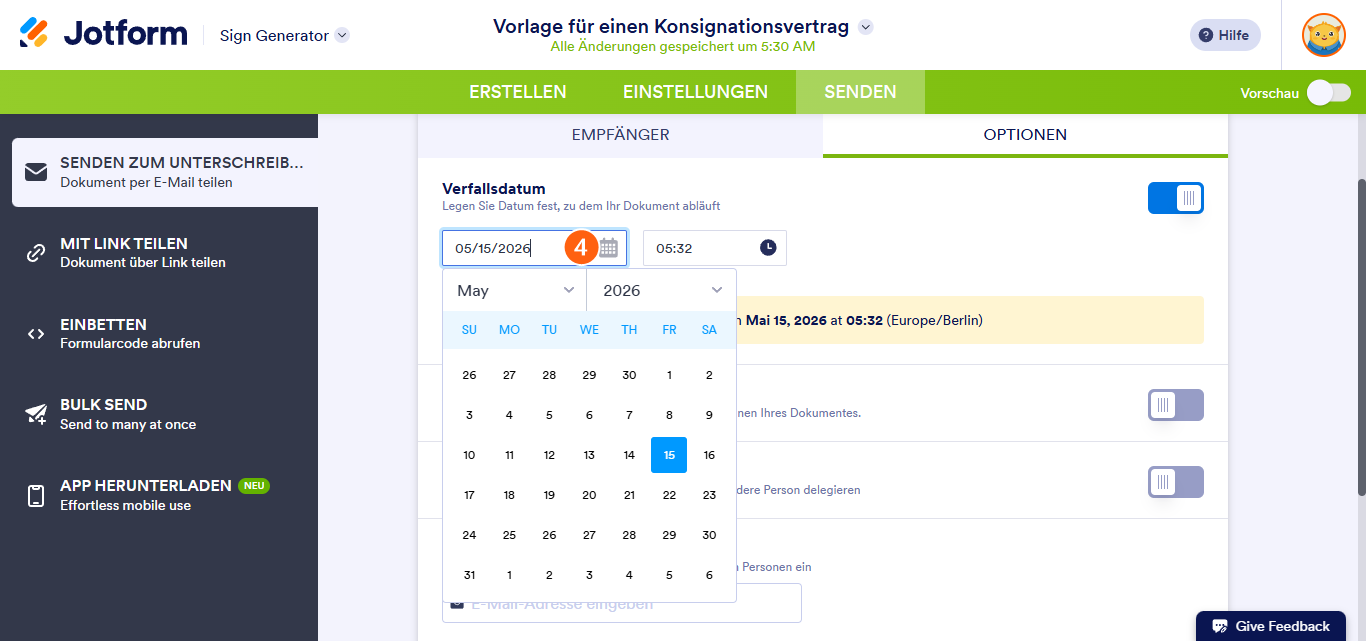 So legen Sie ein Ablaufdatum in Jotform Sign fest Image-4