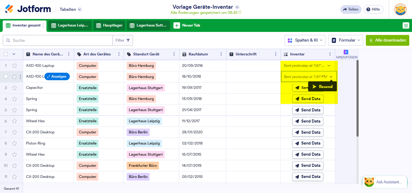 So senden Sie Daten in Jotform Tabellen an andere Apps Image-10