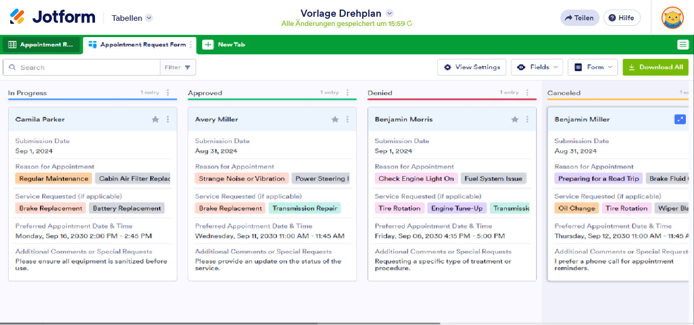 So fügen Sie Jotform Tabellen verschiedene Ansichten hinzu Image-8